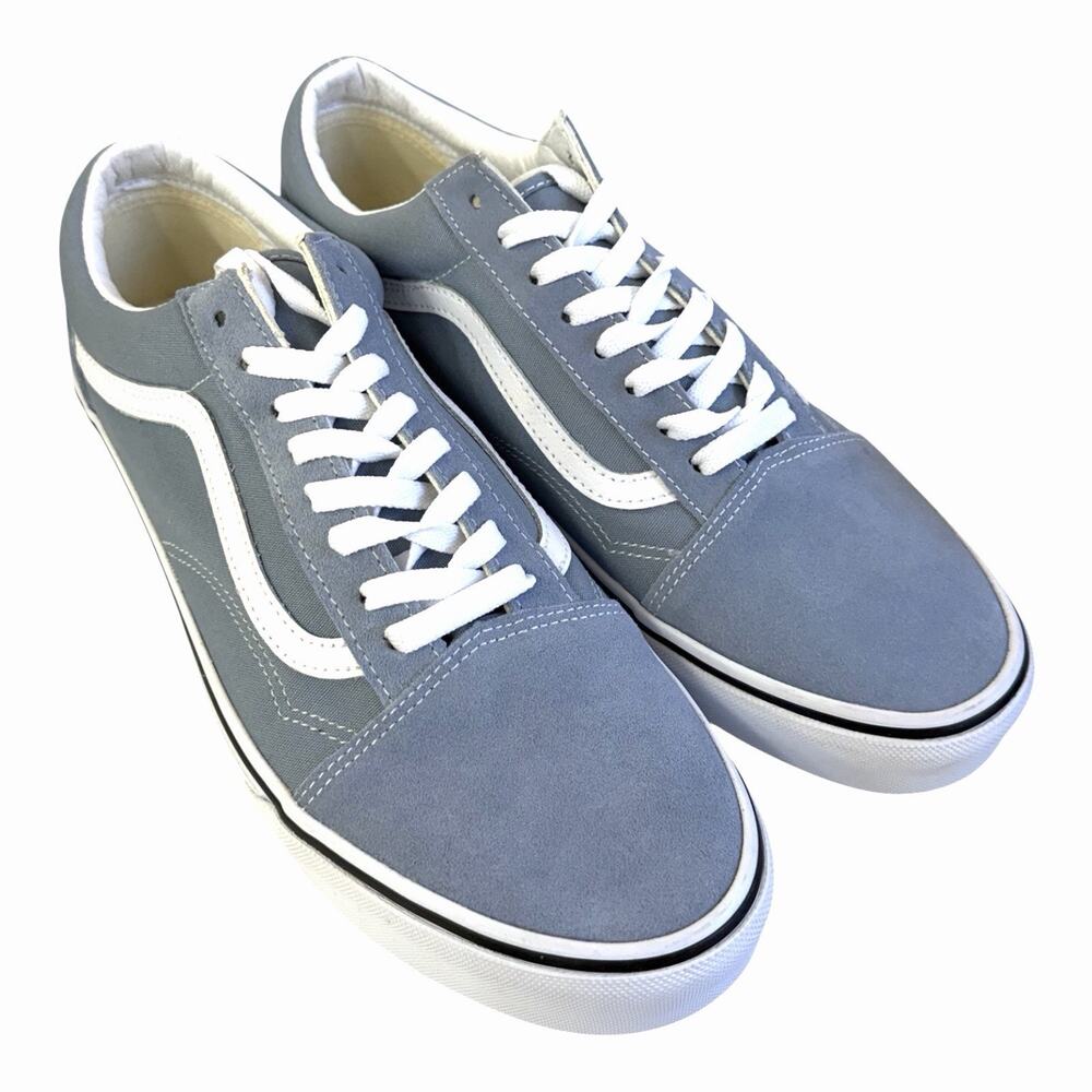Vans Old Skool Theory Blue Gray Skate Sneakers 12 Sidestripe Durable Pig Suede